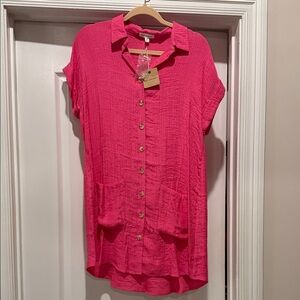 Blu Pepper Hot Pink Button-Down Shirt